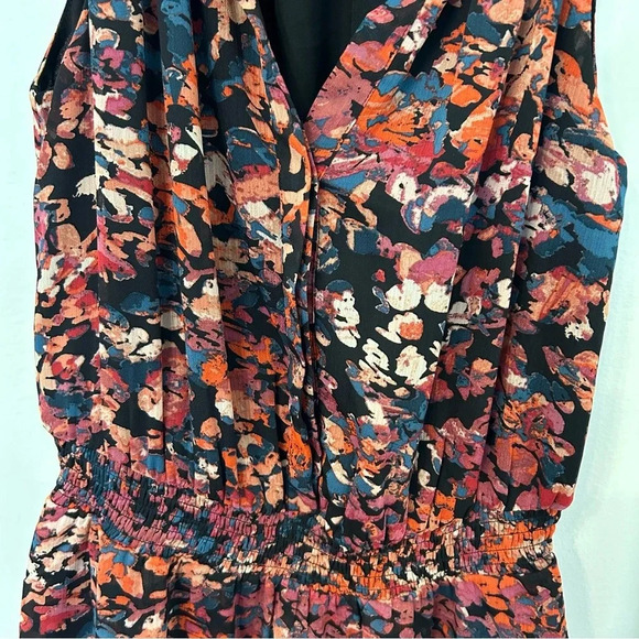 Evereve Womens Sleeveless Multi Color Floral V Neck Tiered Josie Dress Size S - Picture 4 of 11